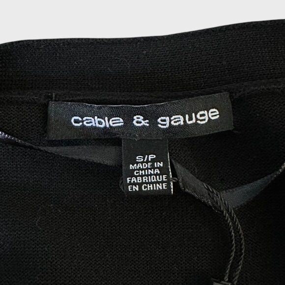 Cable & Gauge Open-Front Cardigan Sweater Black Women's Size Small New - Picture 9 of 13